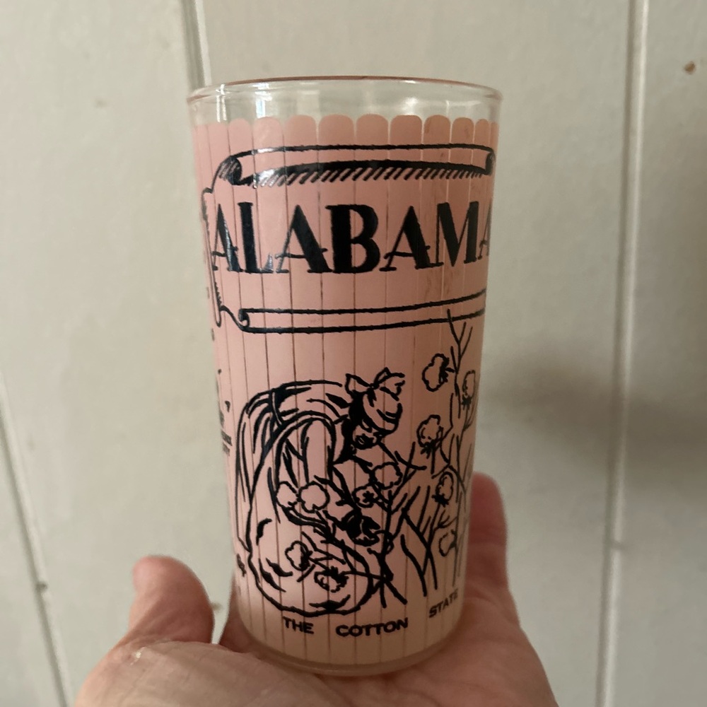 Alabama Themed Pink Drinkware Glass